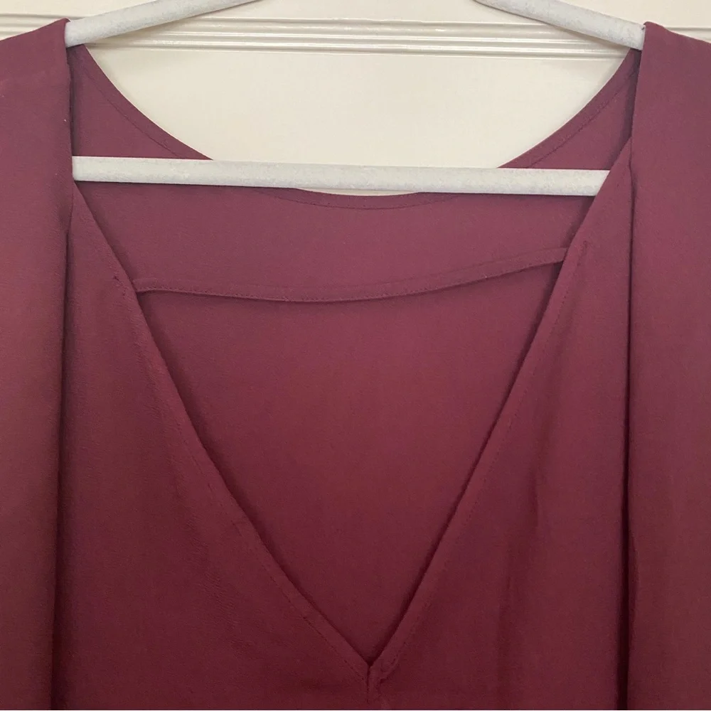Halogen blouse in wine color. - Picture 3 of 4